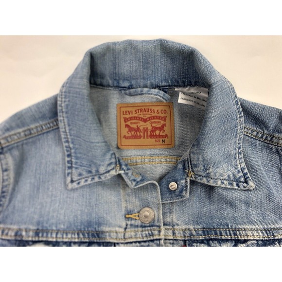 Levi's Denim Trucker Jacket Red Tab Vintage Blue Women's Size Medium Sri Lanka - Picture 6 of 13